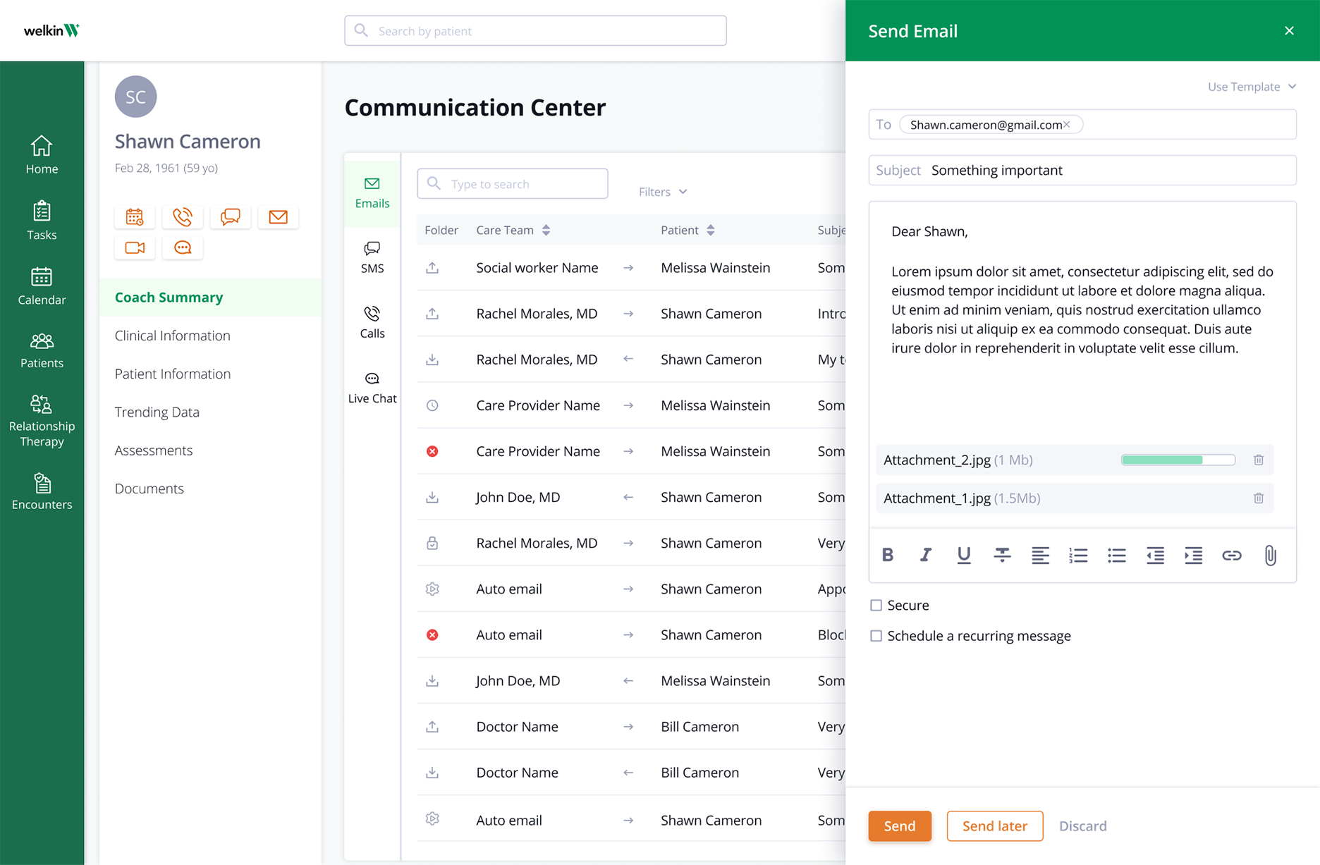 screenshot of Welkin Health